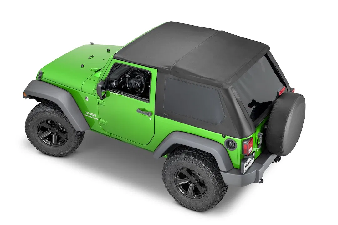 15501424 – MASTERTOP Soft Top, Black MasterTwill® Fabric Uses Factory Doors Includes Tinted Window Includes Folding S...